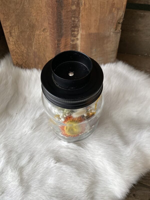 Waxinehouder met droogbloemen #02