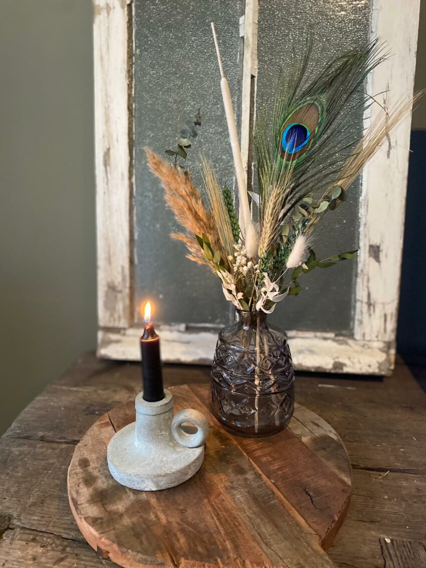 Nieuwe betekenis Klaar porselein Droogbloemen met vaas motief pauw | Woondecoratie & Groendecoratie |  Glorious Home