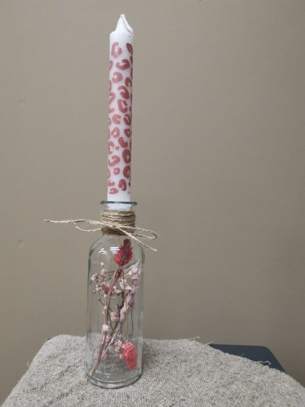 Flesje droogbloemen met By Kimmi kaars - Emma - Afbeelding 2