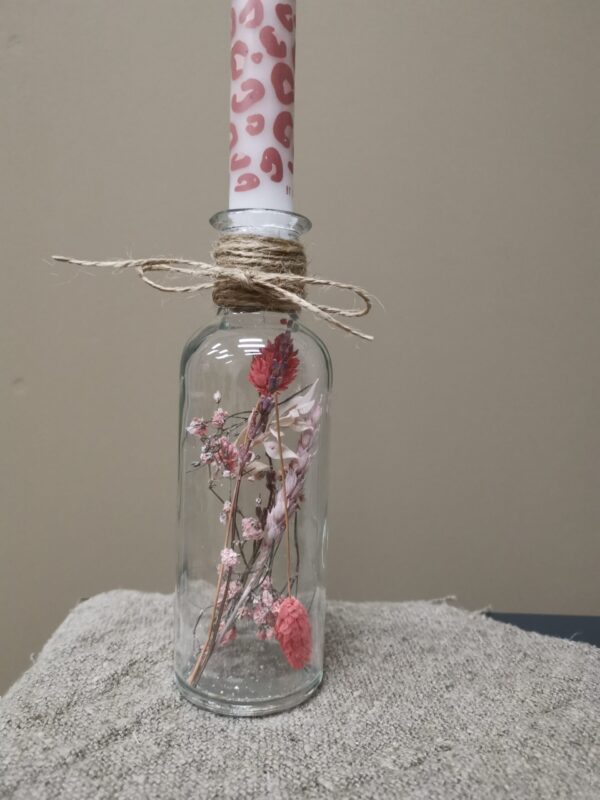 Flesje droogbloemen met By Kimmi kaars - Emma - Afbeelding 3