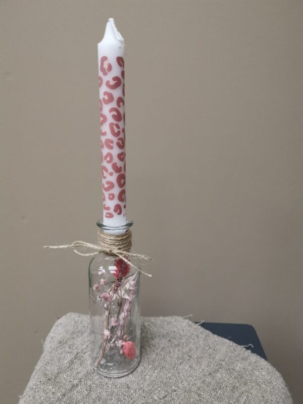 Flesje droogbloemen met By Kimmi kaars - Emma