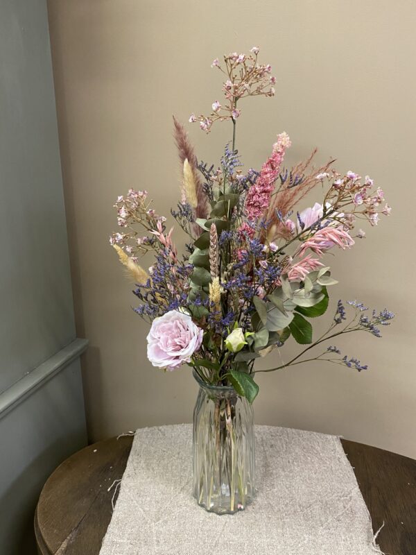 Zijde en droogbloemen boeket in vaas - Cato - Afbeelding 5