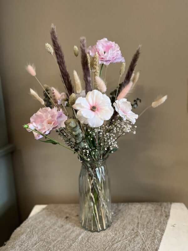 Vaas met droogbloemen en zijde bloemen - Claire - Afbeelding 4
