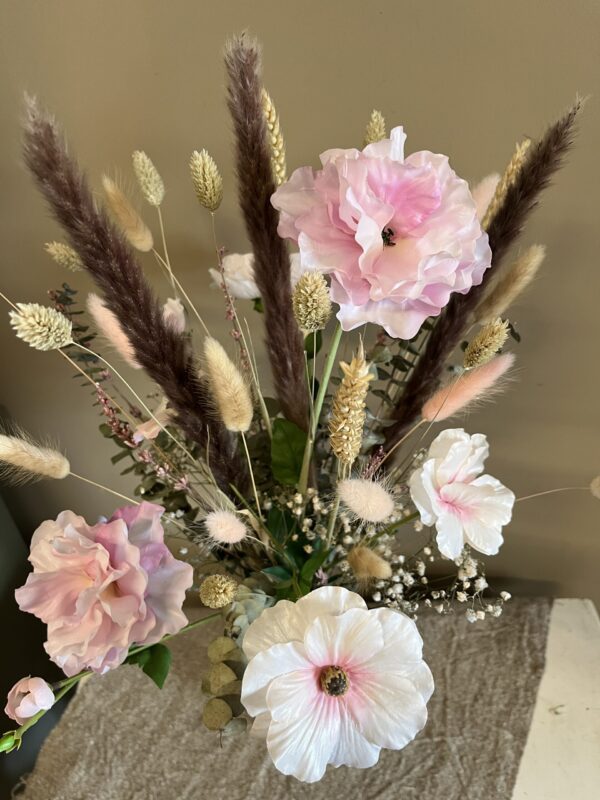 Vaas met droogbloemen en zijde bloemen - Claire - Afbeelding 6