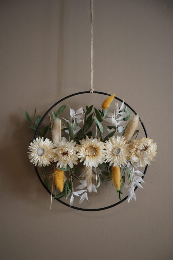Droogbloemen krans peach wit - Lola - Afbeelding 3