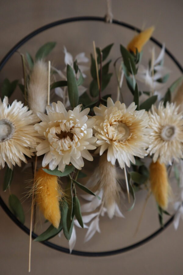 Droogbloemen krans peach wit - Lola - Afbeelding 4
