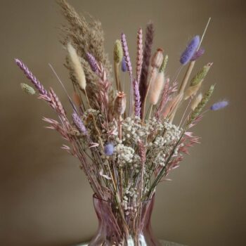 Vaas met Droogbloemen Pink